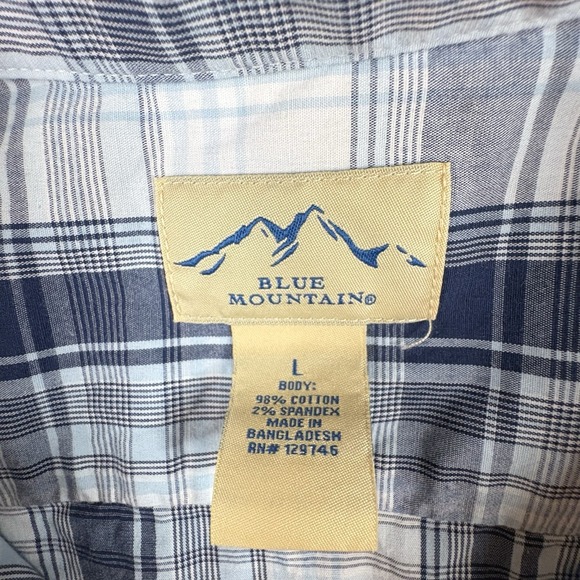 Blue Mountain Men's L Button Down LS Plaid 98% Cotton SEE DESCRIPTION - Picture 6 of 16